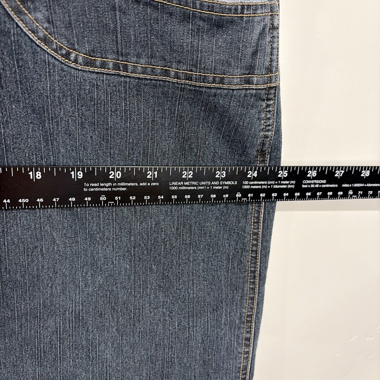 Vtg Y2k Swak Jeans Denim Maxi Skirt Womens 20 Dark Wash Utility Cargo Long — image 4 of 8